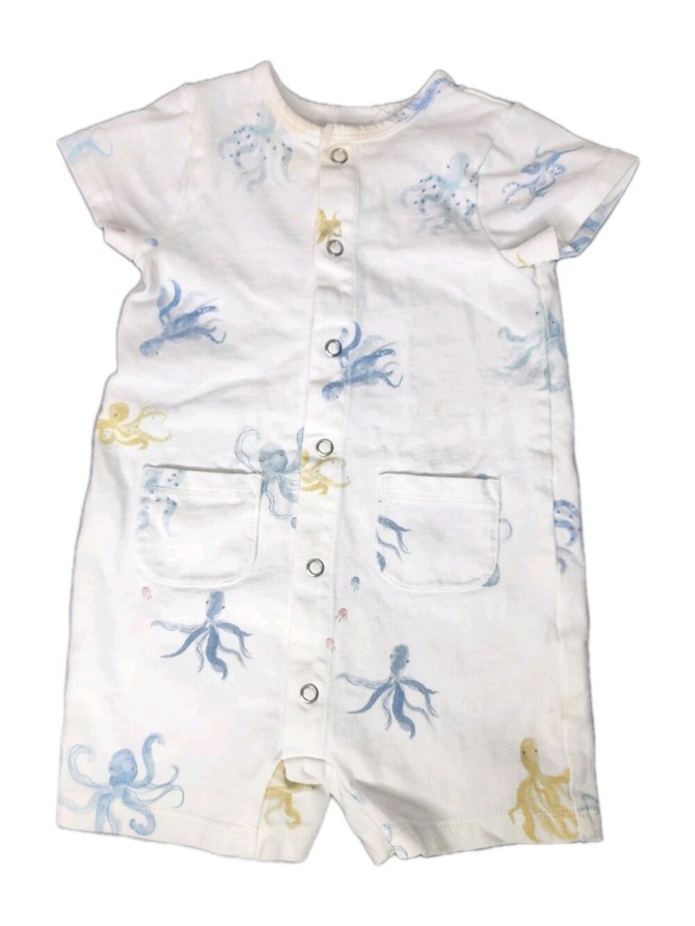 Pehr Organic Baby One-Piece Pocket Romper Octopus Oasis 12-18M